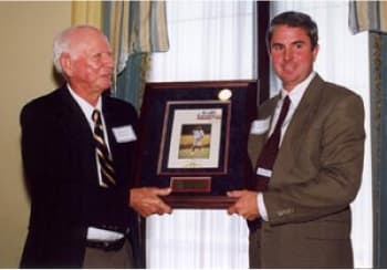  Bill Roberts receiving the first Tommy Barnes Award.