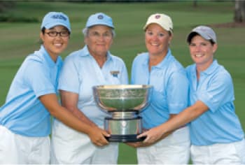 The winning USGA Women’s State Team Champions from Georgia with their cup.