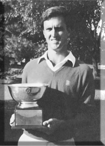 Ross Johnson with his championship cup.